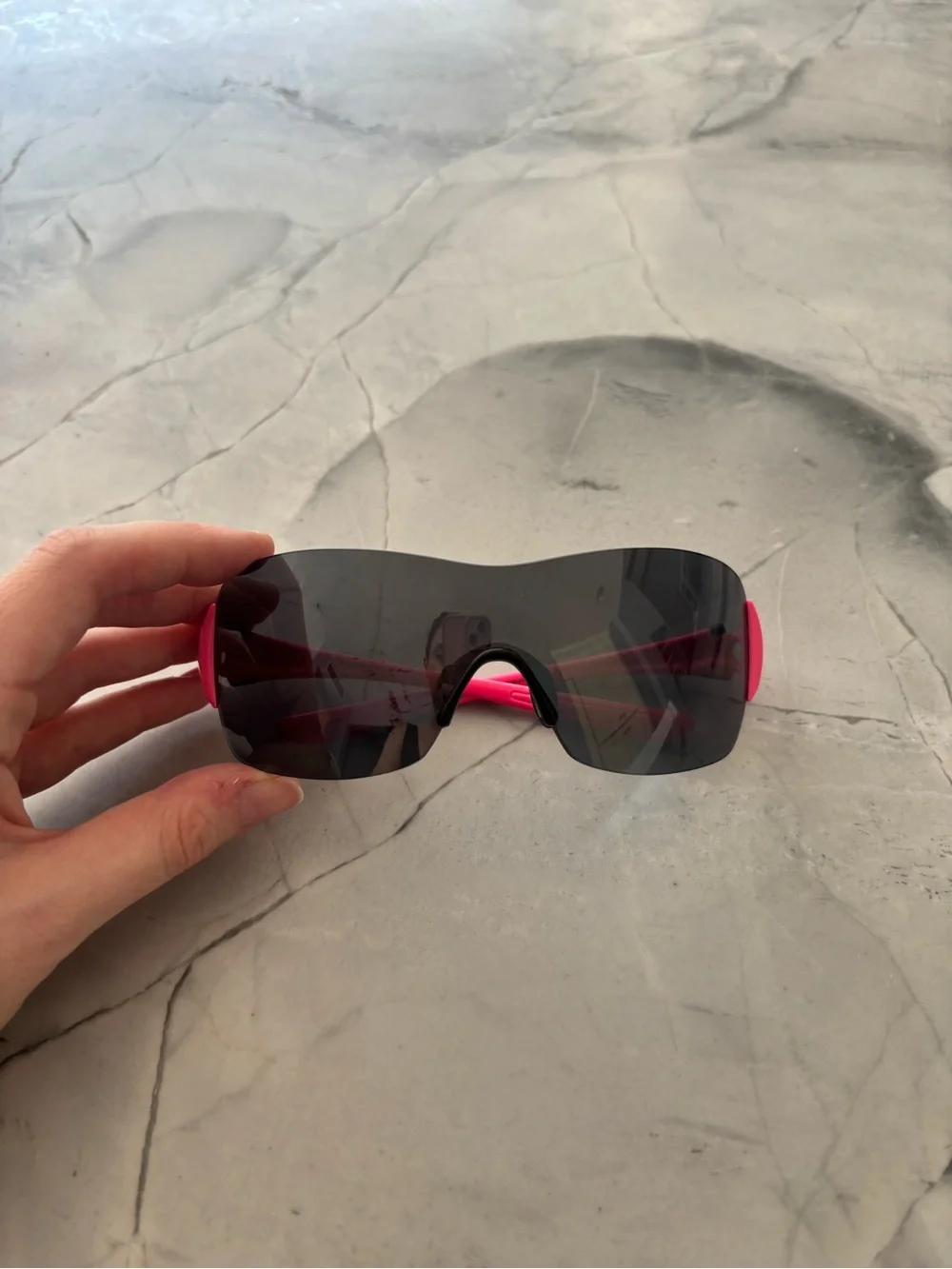 Oakley Pink and Black Shield Sunglasses